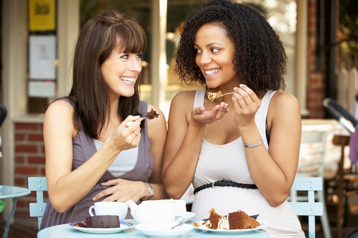 girls eating cakes