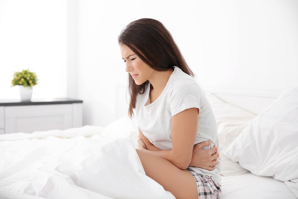 woman experiencing a stomach ache