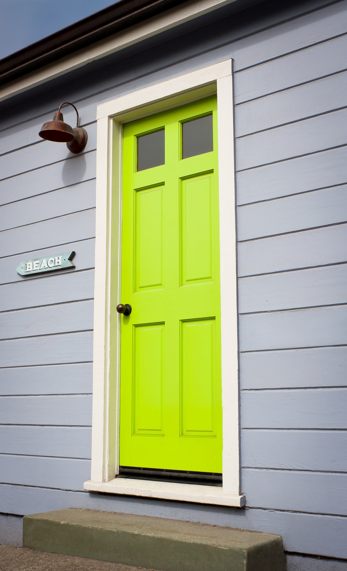 green door entrance