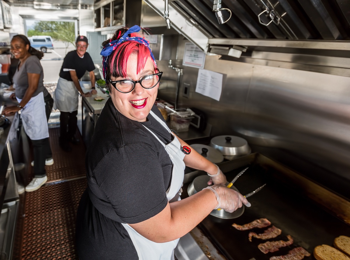 chefs inside a food truck