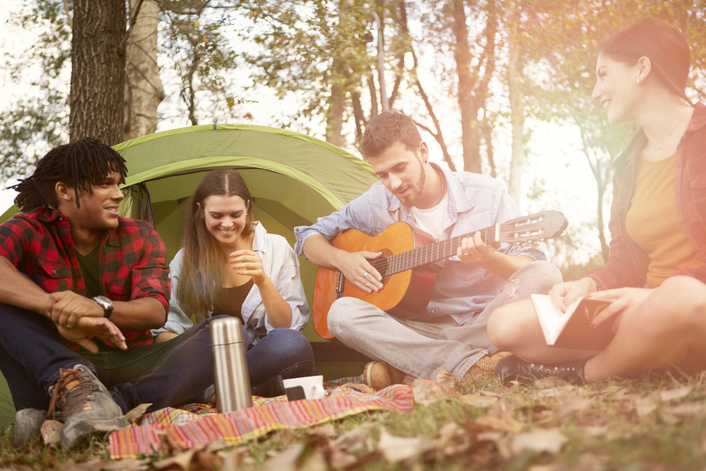 friends camping