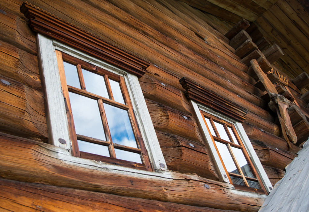 wooden structured windows