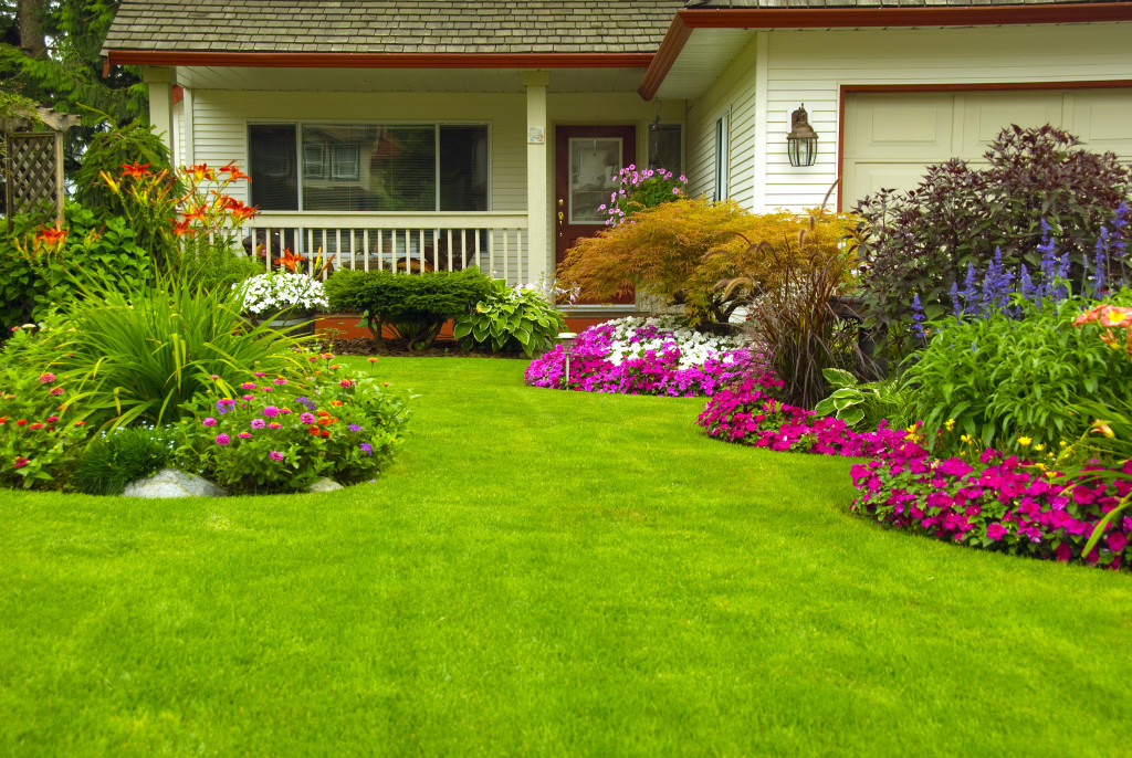 House with beautiful garden