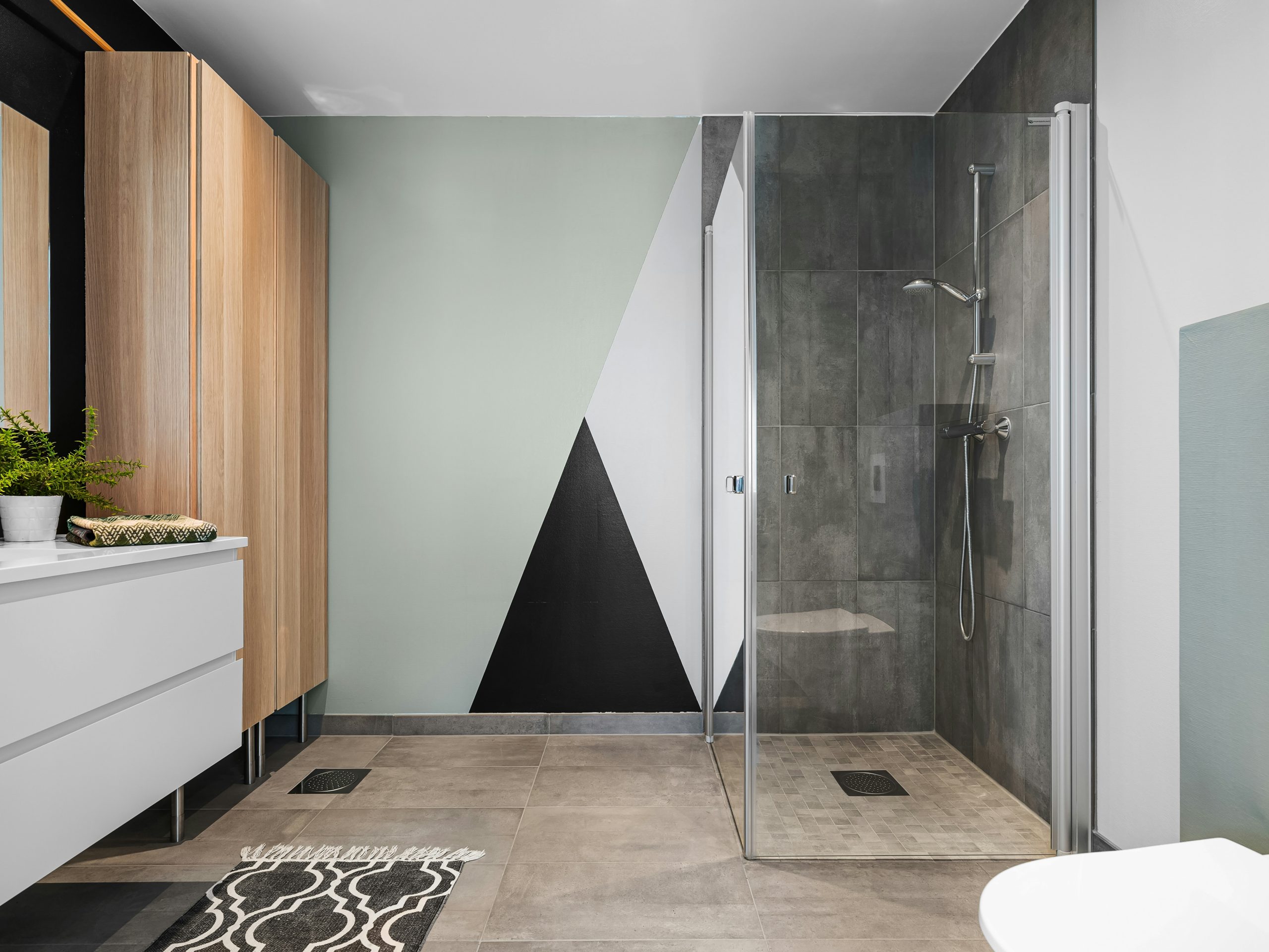 modern walk-in shower